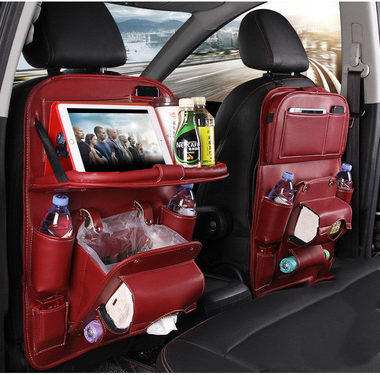 PU Leather Car Storage Bag – Multifunctional Seat Back Organizer