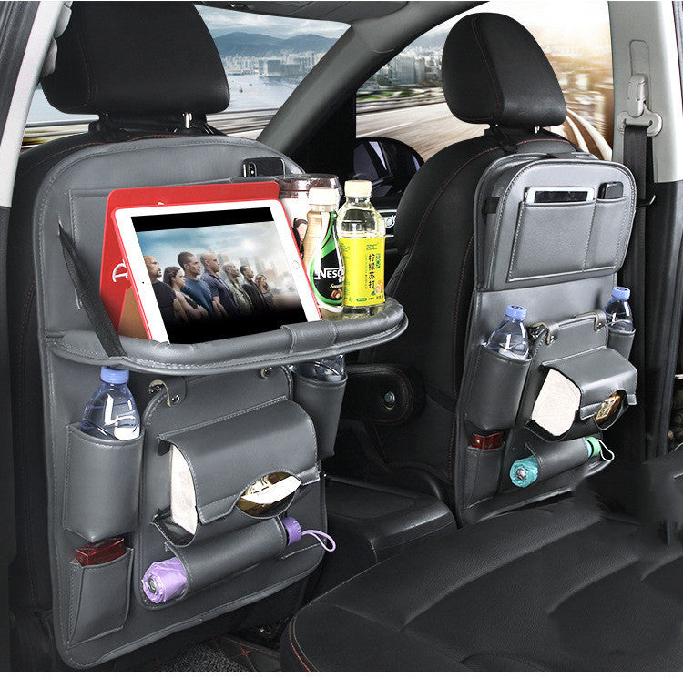 PU Leather Car Storage Bag – Multifunctional Seat Back Organizer