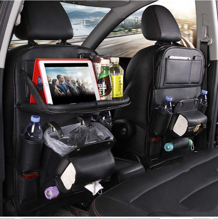 PU Leather Car Storage Bag – Multifunctional Seat Back Organizer