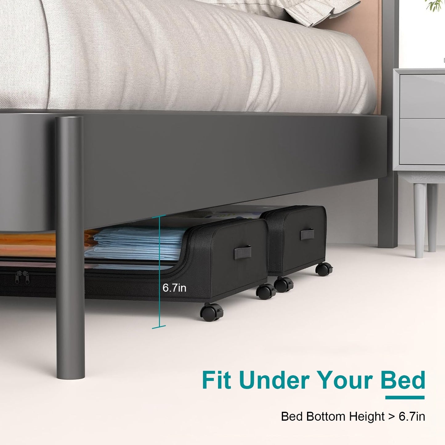 Under-Bed Storage Containers with Wheels & Lid – 42 L (2-Pack)