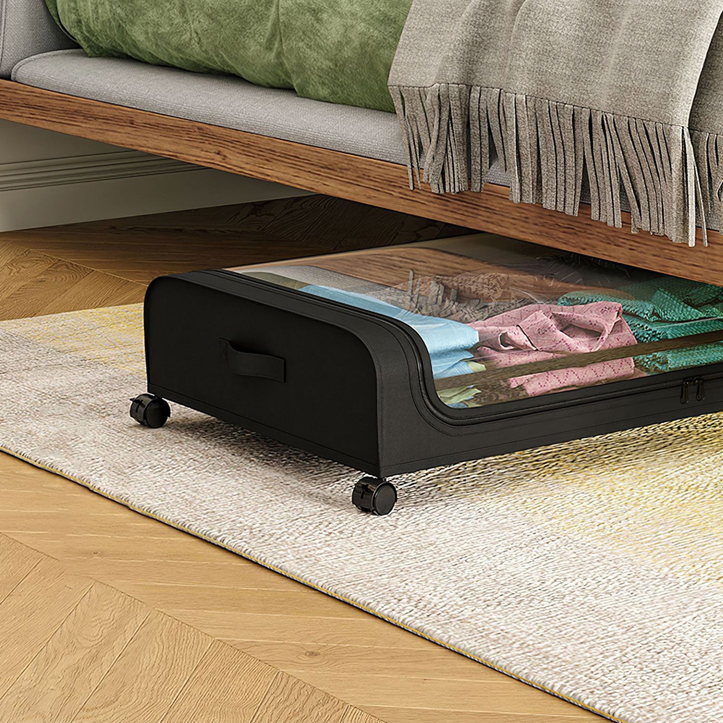 Under-Bed Storage Containers with Wheels & Lid – 42 L (2-Pack)