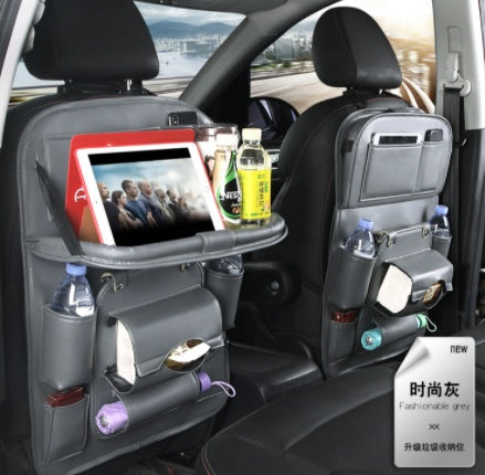 PU Leather Car Storage Bag – Multifunctional Seat Back Organizer