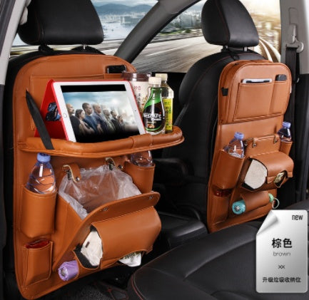 PU Leather Car Storage Bag – Multifunctional Seat Back Organizer