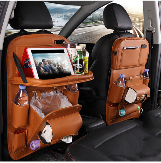PU Leather Car Storage Bag – Multifunctional Seat Back Organizer