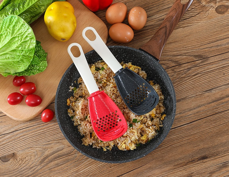 Multifunctional Slotted Cooking Spoon – Garlic & Masher Tool