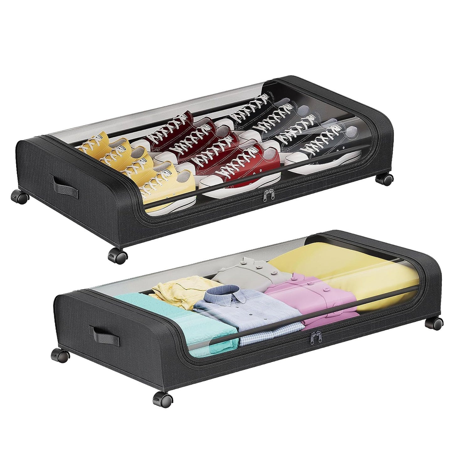 Under-Bed Storage Containers with Wheels & Lid – 42 L (2-Pack)